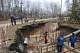 В новомосковском парке заливают фундамент под установку вертолета