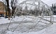 В Новомосковске вандалы сломали новогоднюю инсталляцию